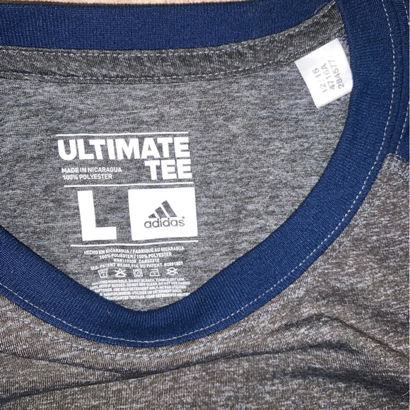 Adidas LA Galaxy This Is LA Athletic MLS Soccer Tee Mens Size L Gray and Navy - Picture 7 of 10